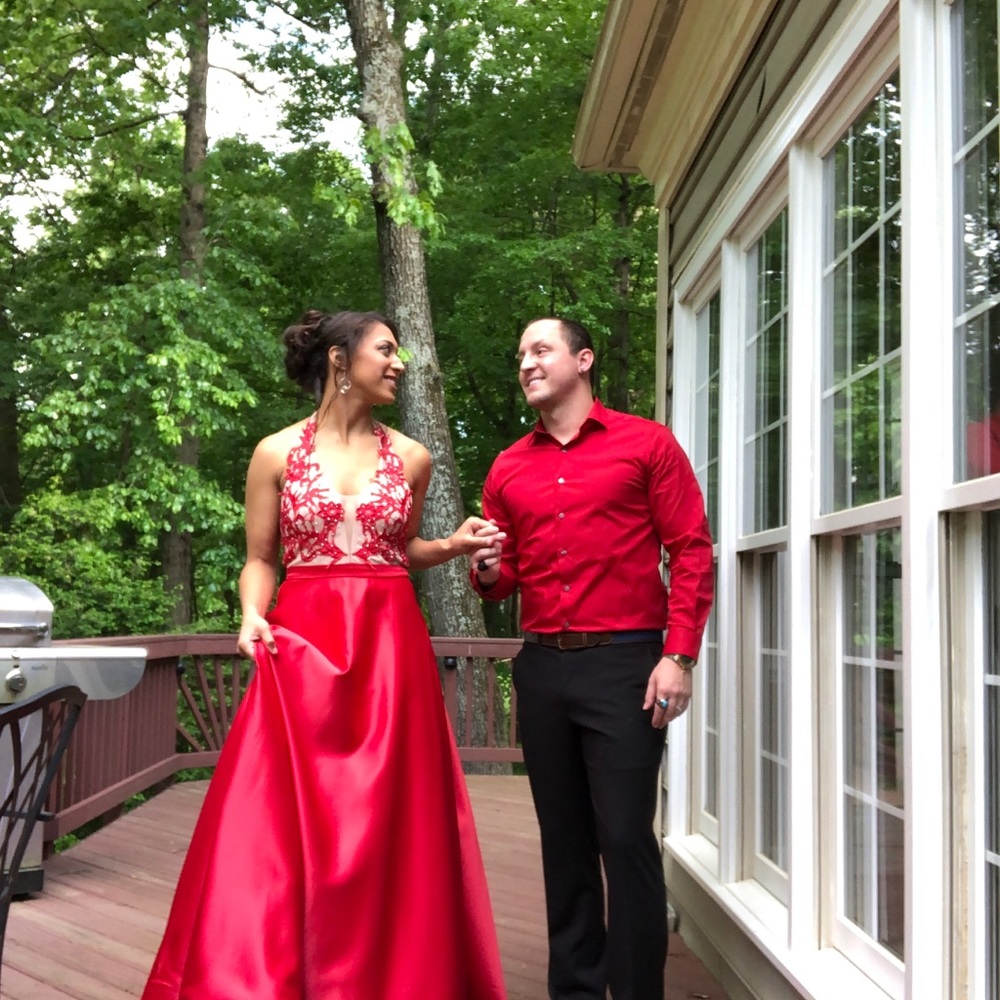 Long red formal dress